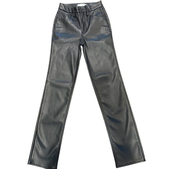 Good American Better Than Leather Good Icon Straight Leg Pants Size 24 - Picture 5 of 9